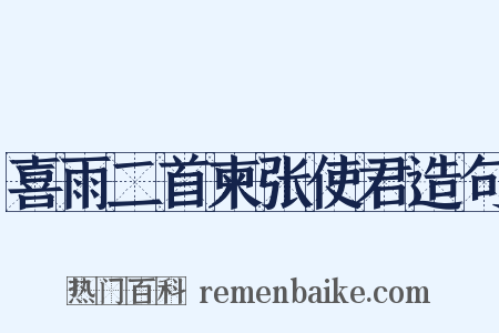 喜雨二首柬张使君造句是什么意思的图片